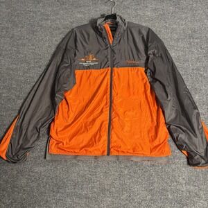 Marmot Jacket Mens Large Gray Orange Fleece Lined Windbreaker Full Zip APTA 2014